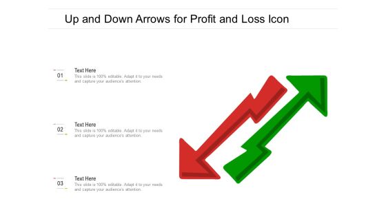 Up And Down Arrows For Profit And Loss Icon Ppt PowerPoint Presentation File Themes PDF