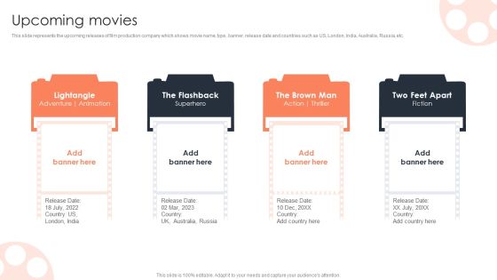 Upcoming Movies Film Media Company Profile Ppt PowerPoint Presentation File Master Slide PDF Upcoming Movies Film Media Company Profile Ppt PowerPoint Presentation File Master Slide PDF