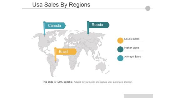 Usa Sales By Regions Ppt PowerPoint Presentation Infographics Images