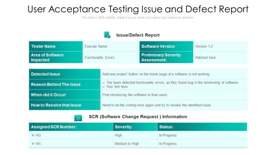User Acceptance Testing Issue And Defect Report Ppt PowerPoint Presentation Layouts Background Images PDF User Acceptance Testing Issue And Defect Report Ppt PowerPoint Presentation Layouts Background Images PDF