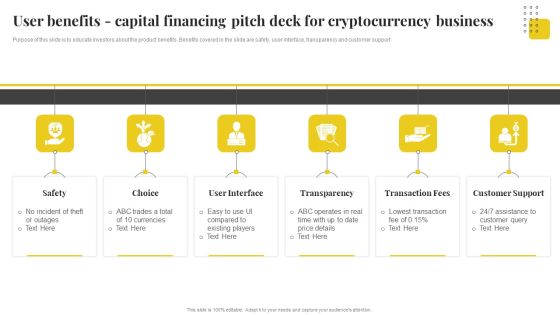 User Benefits Apital Financing Pitch Deck For Cryptocurrency Business Elements PDF User Benefits Apital Financing Pitch Deck For Cryptocurrency Business Elements PDF