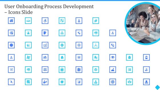 User Onboarding Process Development Icons Slide Ppt Styles Clipart PDF
