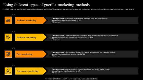 Using Different Types Of Guerilla Marketing Methods Mockup PDF Using Different Types Of Guerilla Marketing Methods Mockup PDF