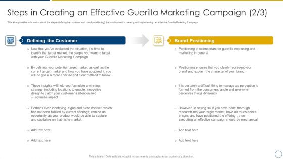 Using Offline Marketing Approaches To Improve Customer Engagement And Organic Traffic Steps In Creating An Effective Guerilla Marketing Designs PDF Using Offline Marketing Approaches To Improve Customer Engagement And Organic Traffic Steps In Creating An Effective Guerilla Marketing Designs PDF
