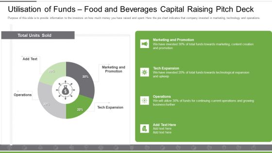 Utilisation Of Funds Food And Beverages Capital Raising Pitch Deck Portrait PDF Utilisation Of Funds Food And Beverages Capital Raising Pitch Deck Portrait PDF