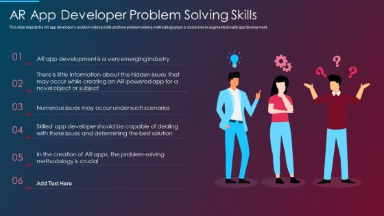 VR And AR IT AR App Developer Problem Solving Skills Ppt Slides Background Designs PDF VR And AR IT AR App Developer Problem Solving Skills Ppt Slides Background Designs PDF