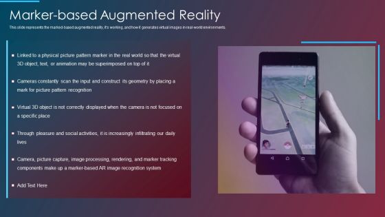 VR And AR IT Marker Based Augmented Reality Ppt Layouts Layouts PDF