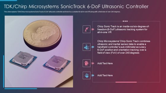 VR And AR IT TDK Chirp Microsystems Sonictrack 6 Dof Ultrasonic Controller Ppt Gallery Examples PDF VR And AR IT TDK Chirp Microsystems Sonictrack 6 Dof Ultrasonic Controller Ppt Gallery Examples PDF