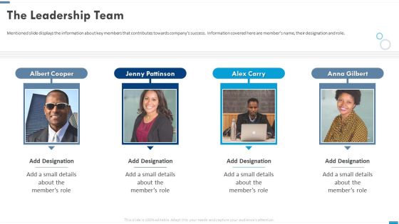 VR Startup The Leadership Team About Infographics PDF VR Startup The Leadership Team About Infographics PDF