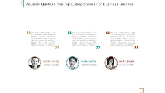 Valuable Quotes From Top Entrepreneurs For Business Success Ppt PowerPoint Presentation Picture Valuable Quotes From Top Entrepreneurs For Business Success Ppt PowerPoint Presentation Picture