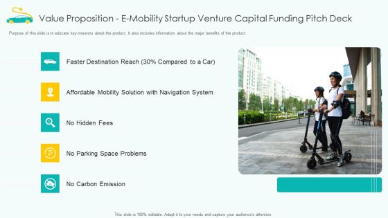 Value Proposition E Mobility Startup Venture Capital Funding Pitch Deck Guidelines PDF