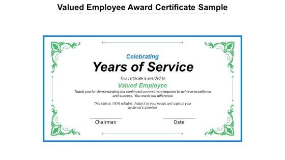 Valued Employee Award Certificate Sample Ppt PowerPoint Presentation File Master Slide Valued Employee Award Certificate Sample Ppt PowerPoint Presentation File Master Slide