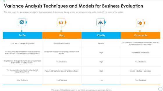 Variance Analysis Techniques And Models For Business Evaluation Formats PDF Variance Analysis Techniques And Models For Business Evaluation Formats PDF