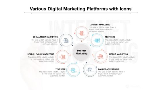 Various Digital Marketing Platforms With Icons Ppt PowerPoint Presentation Model Portrait Various Digital Marketing Platforms With Icons Ppt PowerPoint Presentation Model Portrait