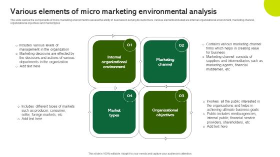 Various Elements Of Micro Marketing Environmental Analysis Template PDF Various Elements Of Micro Marketing Environmental Analysis Template PDF