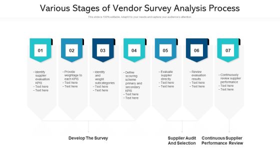 Various Stages Of Vendor Survey Analysis Process Ppt PowerPoint Presentation Slides Themes PDF