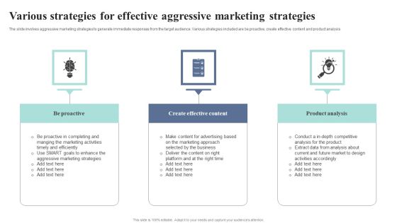Various Strategies For Effective Aggressive Marketing Strategies Mockup PDF Various Strategies For Effective Aggressive Marketing Strategies Mockup PDF