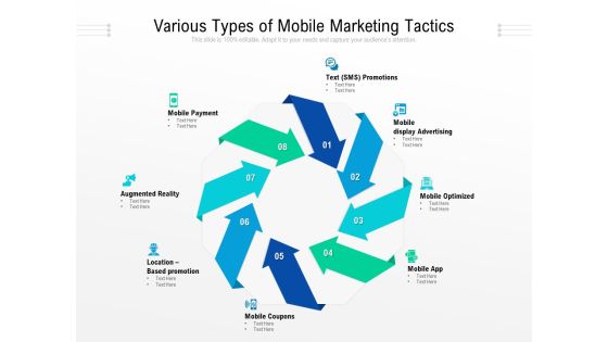 Various Types Of Mobile Marketing Tactics Ppt PowerPoint Presentation Icon Example PDF Various Types Of Mobile Marketing Tactics Ppt PowerPoint Presentation Icon Example PDF