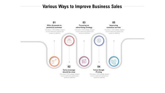 Various Ways To Improve Business Sales Ppt PowerPoint Presentation Summary Layout PDF