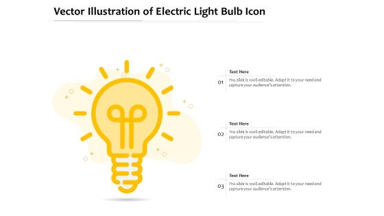 Vector Illustration Of Electric Light Bulb Icon Ppt PowerPoint Presentation Gallery Design Templates PDF