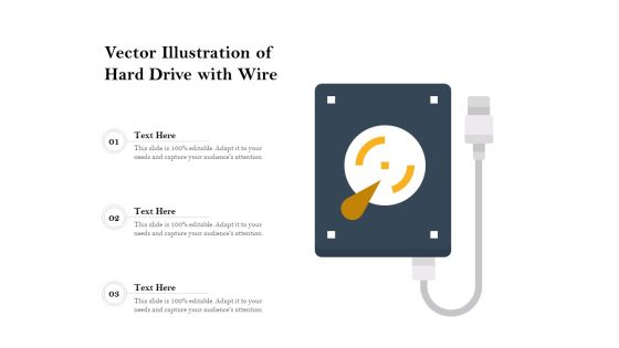 Vector Illustration Of Hard Drive With Wire Ppt PowerPoint Presentation Gallery Example File PDF