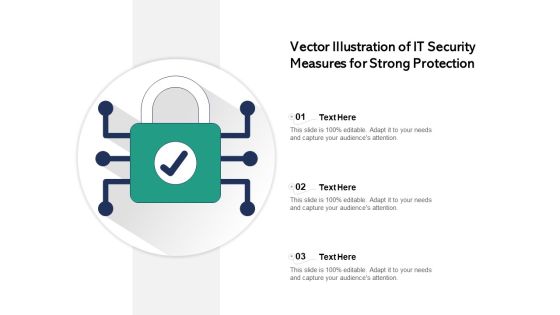 Vector Illustration Of IT Security Measures For Strong Protection Ppt PowerPoint Presentation File Outline PDF