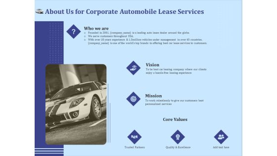 Vehicle Leasing About Us For Corporate Automobile Lease Services Summary PDF Vehicle Leasing About Us For Corporate Automobile Lease Services Summary PDF