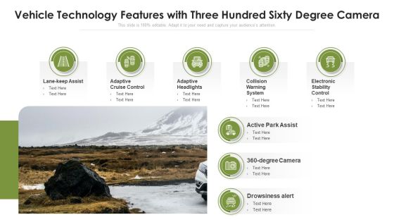 Vehicle Technology Features With Three Hundred Sixty Degree Camera Ppt PowerPoint Presentation Portfolio Deck PDF Vehicle Technology Features With Three Hundred Sixty Degree Camera Ppt PowerPoint Presentation Portfolio Deck PDF