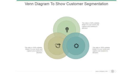 Venn Diagram To Show Customer Segmentation Ppt PowerPoint Presentation Examples
