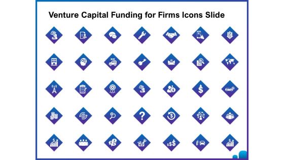 Venture Capital Funding For Firms Icons Slide Ppt Outline Graphics Tutorials PDF