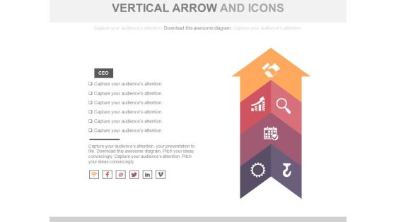 Vertical Arrow For Positioning Strategy Powerpoint Template