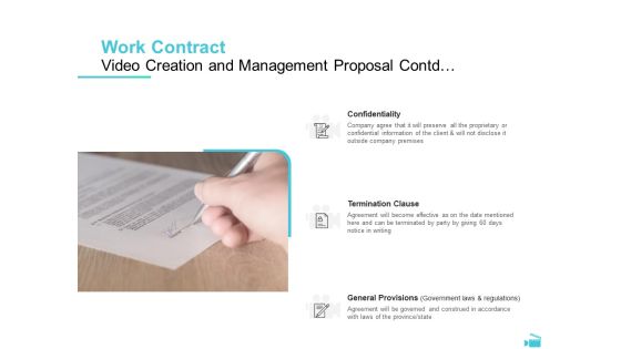 Video Development And Administration Work Contract Video Creation And Management Proposal Contd Confidentiality Background PDF