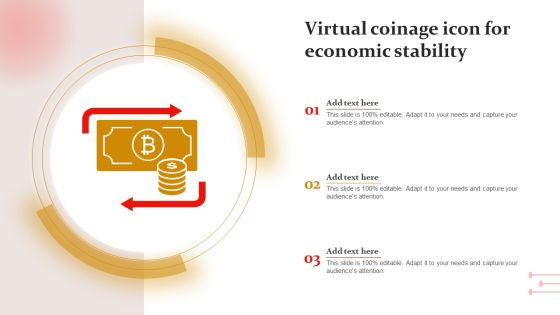 Virtual Coinage Icon For Economic Stability Slides PDF Virtual Coinage Icon For Economic Stability Slides PDF