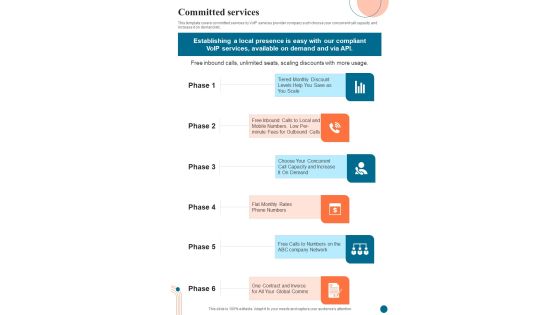 Voice Over Internet Protocol Infrastructure And Services Committed Services One Pager Sample Example Document