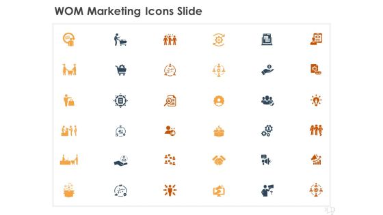 WOM Marketing Icons Slide Ppt Layouts Infographics PDF