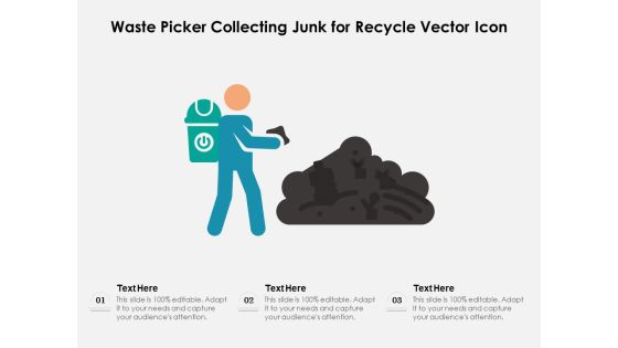 Waste Picker Collecting Junk For Recycle Vector Icon Ppt PowerPoint Presentation File Background PDF