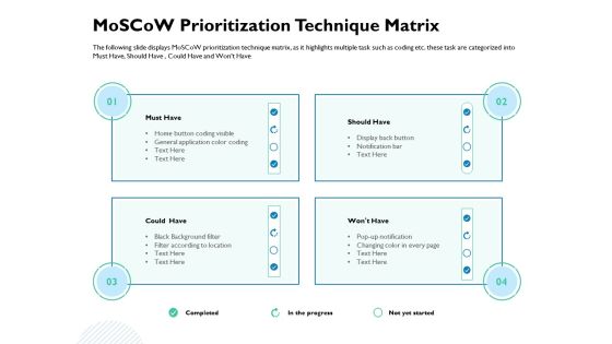 Waterfall Project Prioritization Methodology Moscow Prioritization Technique Matrix Mockup PDF