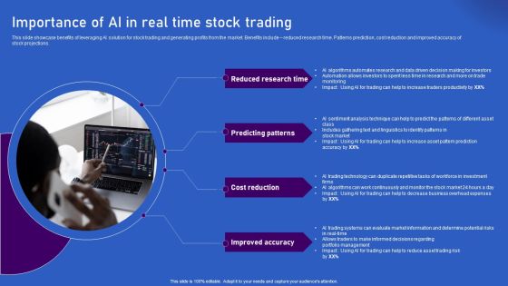 Ways Artificial Intelligence Is Transforming Finance Sector Importance Of AI In Real Time Stock Trading Slides PDF Ways Artificial Intelligence Is Transforming Finance Sector Importance Of AI In Real Time Stock Trading Slides PDF