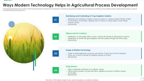 Ways Modern Technology Helps In Agricultural Process Development Download PDF