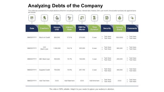Ways To Bounce Back From Insolvency Analyzing Debts Of The Company Slides PDF Ways To Bounce Back From Insolvency Analyzing Debts Of The Company Slides PDF