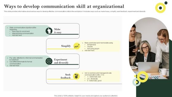 Ways To Develop Communication Skill At Organizational Designs PDF Ways To Develop Communication Skill At Organizational Designs PDF