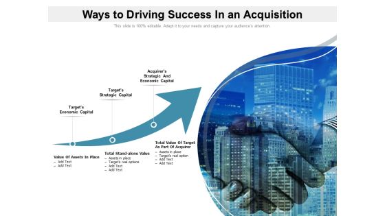 Ways To Driving Success In An Acquisition Ppt PowerPoint Presentation Ideas Slides Ways To Driving Success In An Acquisition Ppt PowerPoint Presentation Ideas Slides