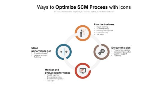 Ways To Optimize SCM Process With Icons Ppt PowerPoint Presentation Infographics Example Ways To Optimize SCM Process With Icons Ppt PowerPoint Presentation Infographics Example