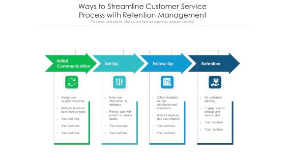 Ways To Streamline Customer Service Process With Retention Management Ppt PowerPoint Presentation Gallery File Formats PDF Ways To Streamline Customer Service Process With Retention Management Ppt PowerPoint Presentation Gallery File Formats PDF
