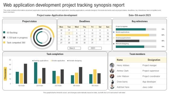 Web Application Development Project Tracking Synopsis Report Download PDF