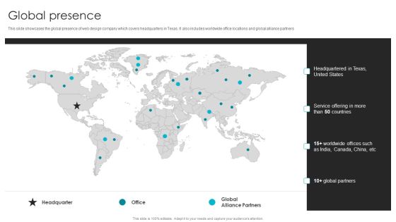 Web Design Company Overview Global Presence Infographics PDF Web Design Company Overview Global Presence Infographics PDF