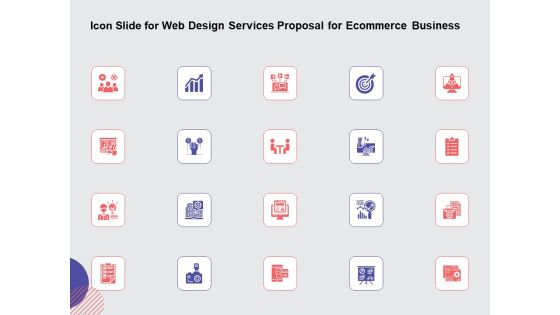 Web Design Services Ecommerce Busines Icon Slide For Web Design Services Proposal For Ecommerce Business Demonstration PDF