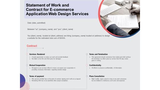 Web Design Services Ecommerce Business Statement Of Work And Contract For E Commerce Application Web Design Services Ideas PDF