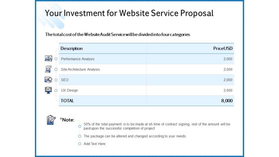 Web Design Template Your Investment For Website Service Proposal Information PDF Web Design Template Your Investment For Website Service Proposal Information PDF