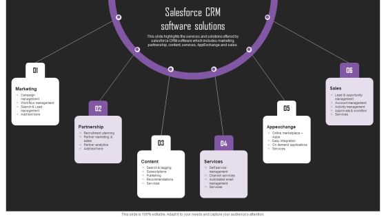 Web Hosting Software Company Outline Salesforce CRM Software Solutions Introduction PDF
